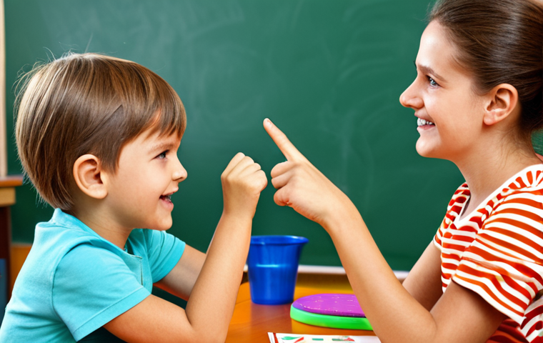 Child Language Development**

"A bright and cheerful classroom setting with young children engaged in a language therapy session. A speech therapist is helping a child practice articulation with fun games and visual aids. Children are fully clothed in colorful, age-appropriate attire. The scene is family-friendly, professional, and educational, demonstrating positive interaction. Safe for work, appropriate content, perfect anatomy, correct proportions, natural pose, well-formed hands, proper finger count, natural body proportions."

**