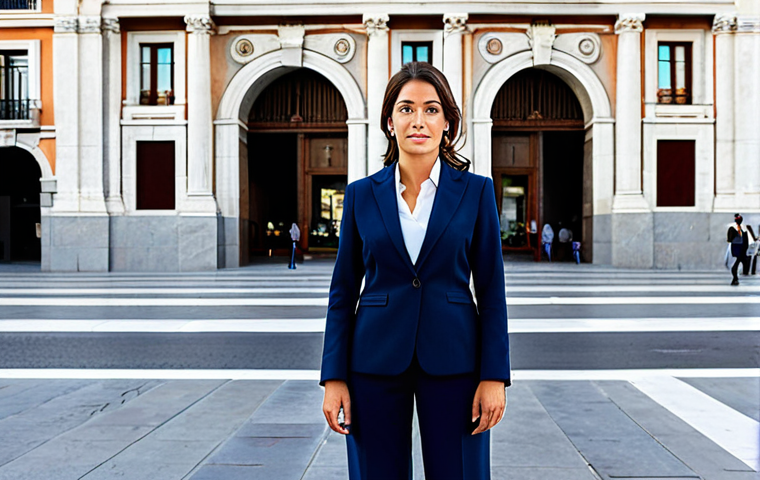 아동 언어 치료 평가 - Businesswoman in Madrid**
"A professional businesswoman in a modest business suit, standing in fron...