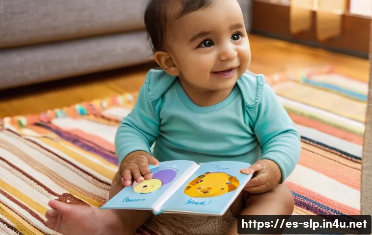 언어 발달 검사 - ) A warm, photorealistic close-up of a Hispanic mother and her 8&ndash;10 month old infant at home during ...
