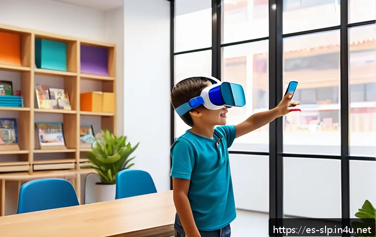 언어치료학 학문적 연구 - A modern speech therapist's office in Spain with a young Hispanic boy wearing casual clothes practic...